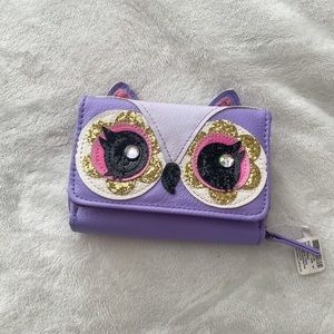 NWT Claire's sequin owl wallet